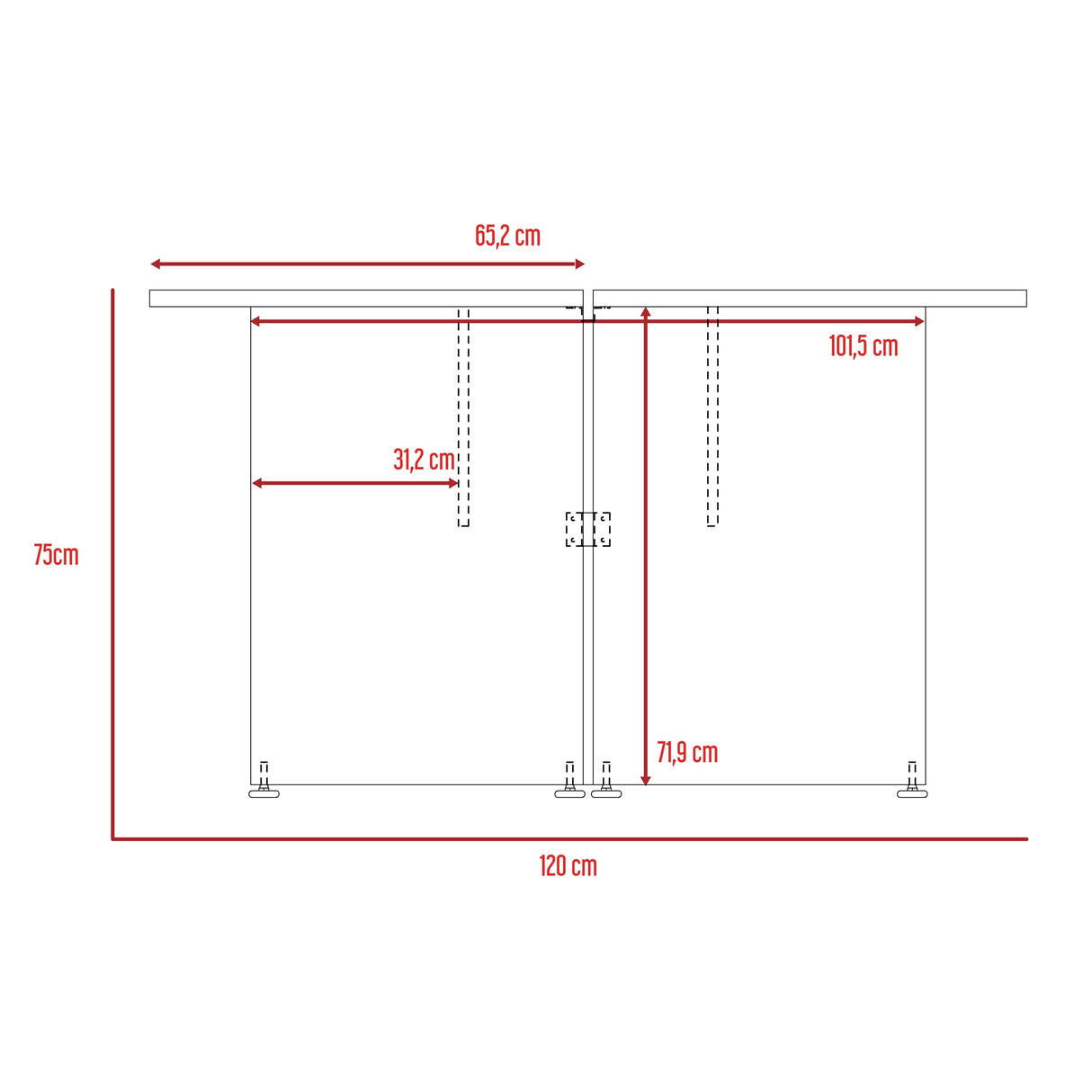Escritorio Home Office Milan 120x75cm de Doble Puesto - Escritorios | Bylmo