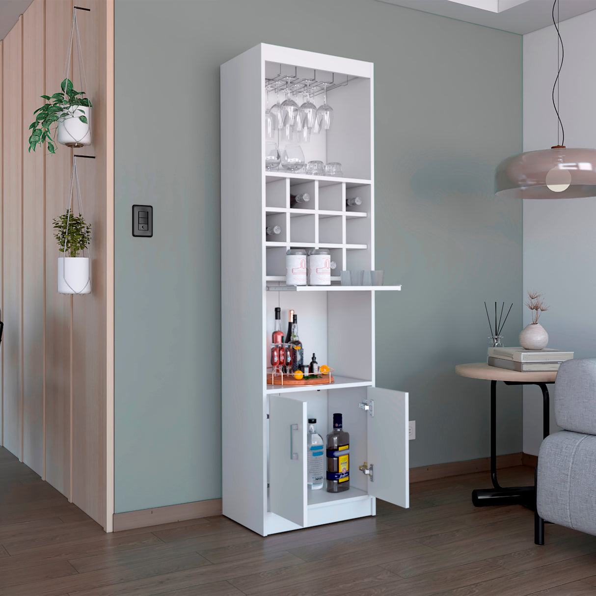 Bar Alto Kevil Blanco 51x180.6cm de Piso - Bares | Bylmo