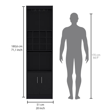 Bar Alto Kevil Wengue 51x180.6cm de Piso - Bares | Bylmo