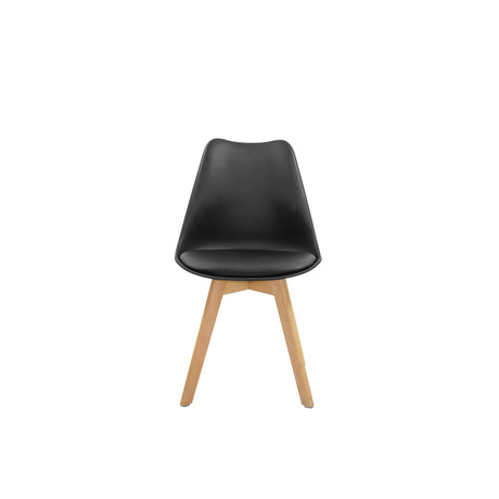 Set por 4 Sillas Sete Negro 48.5x83cm de Asiento Ovalado - Sillas y Butacos | Bylmo