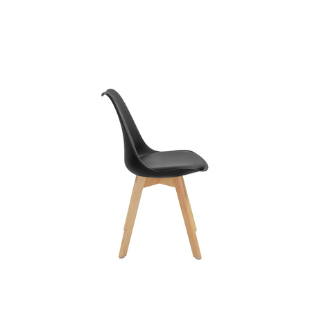 Set por 4 Sillas Sete Negro 48.5x83cm de Asiento Ovalado - Sillas y Butacos | Bylmo
