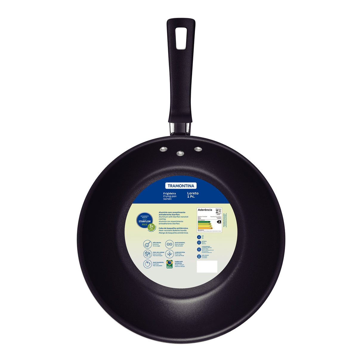 Sarten Loreto Negro 31x10.2cm Antiadherente de 2.5 Litros - Ollas y Sartenes | Bylmo