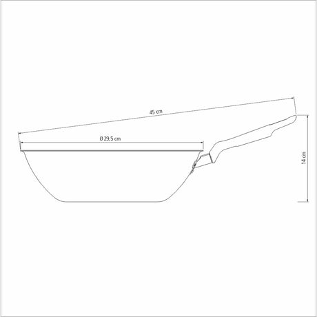 Wok Loreto Grafito 29.5x14cm Antiadherente de 3.6 Litros - Ollas y Sartenes | Bylmo