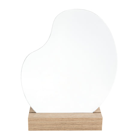 Espejo Bean 25x21cm Asimétrico Con Base En Madera - Espejos Decorativos | Bylmo