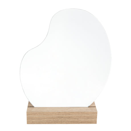 Espejo Bean 25x21cm Asimétrico Con Base En Madera - Espejos Decorativos | Bylmo