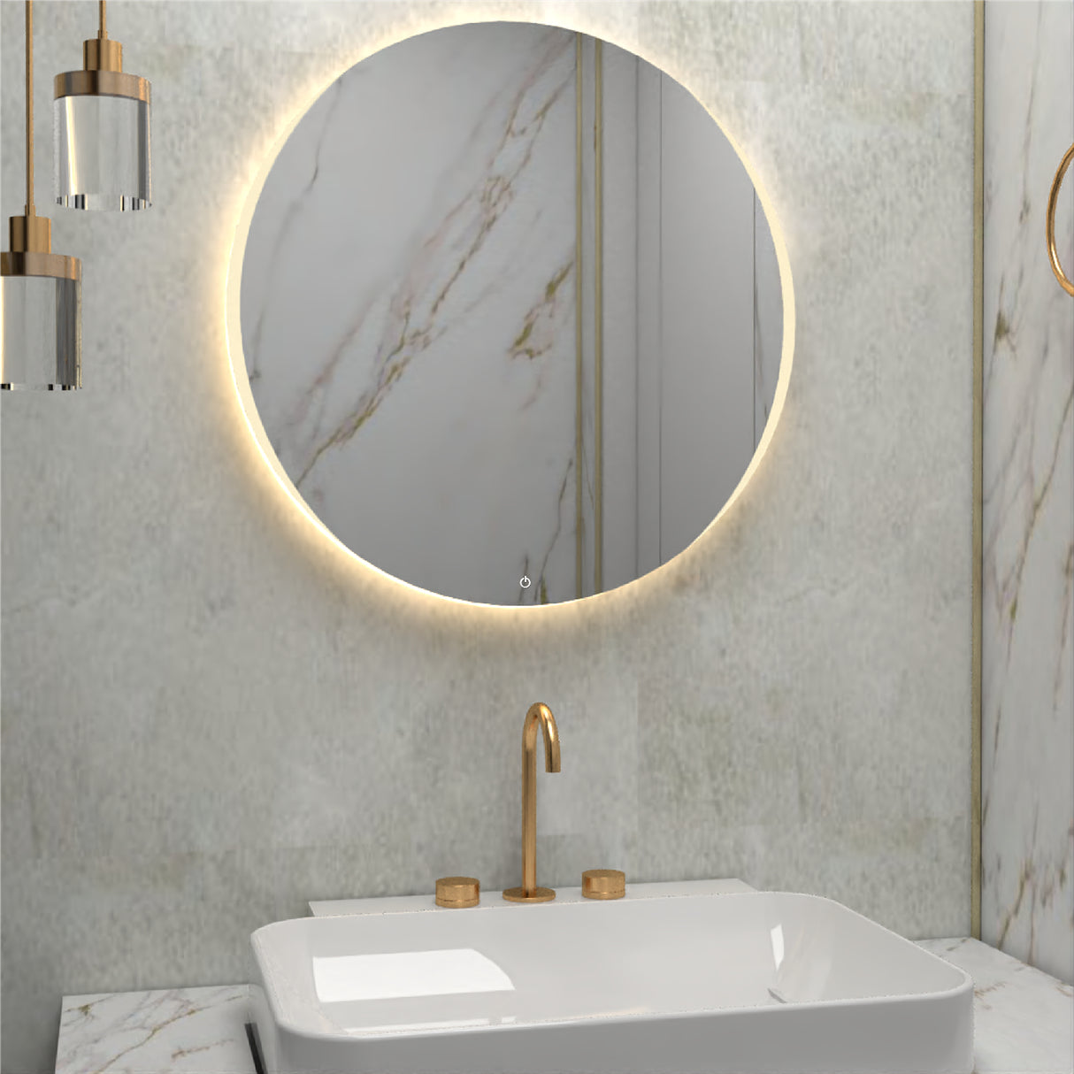 Espejo Dakota 60x60cm Redondo Sin Marco - Espejos Decorativos | Bylmo