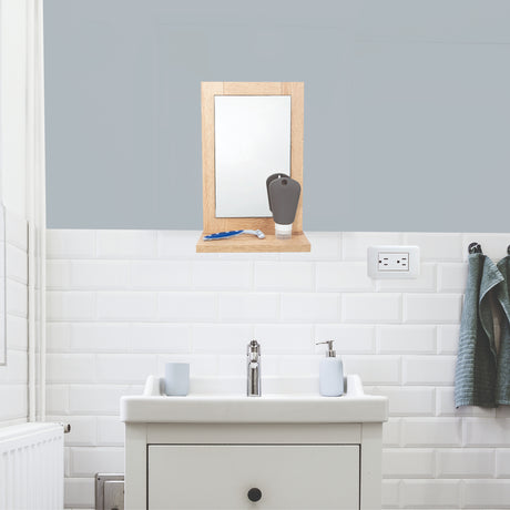 Espejo Shaver 23x35cm Rectangular Con Marco En Madera - Espejos Decorativos | Bylmo