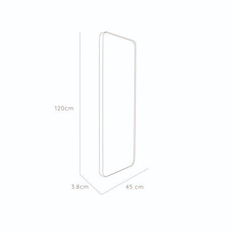 Espejo Sussy 120x45cm Rectangular Con Marco Metálico - Espejos Decorativos | Bylmo