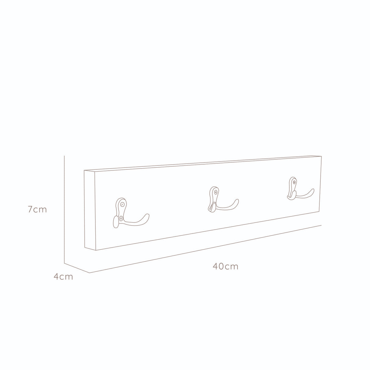 Perchero Sócrates Blanco 7x40cm Rectangular - Repisas y Percheros | Bylmo