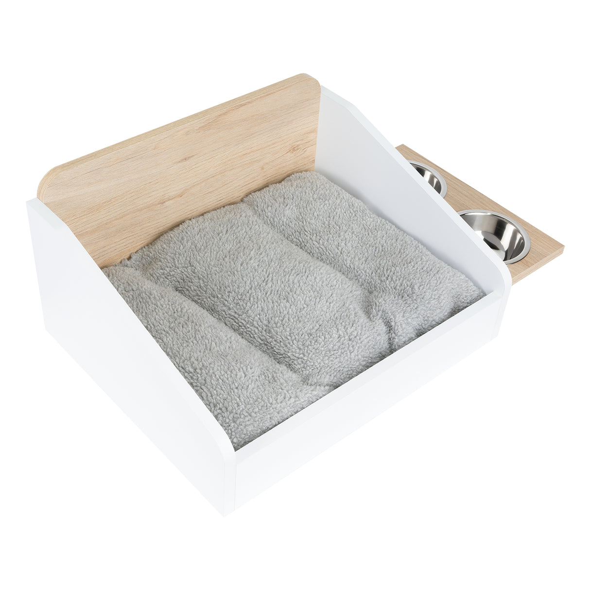 Combo Cama y Comedero para Mascota Sammy Cafe 90x25cm Para Gatos Medianos - Muebles para Mascotas | Bylmo