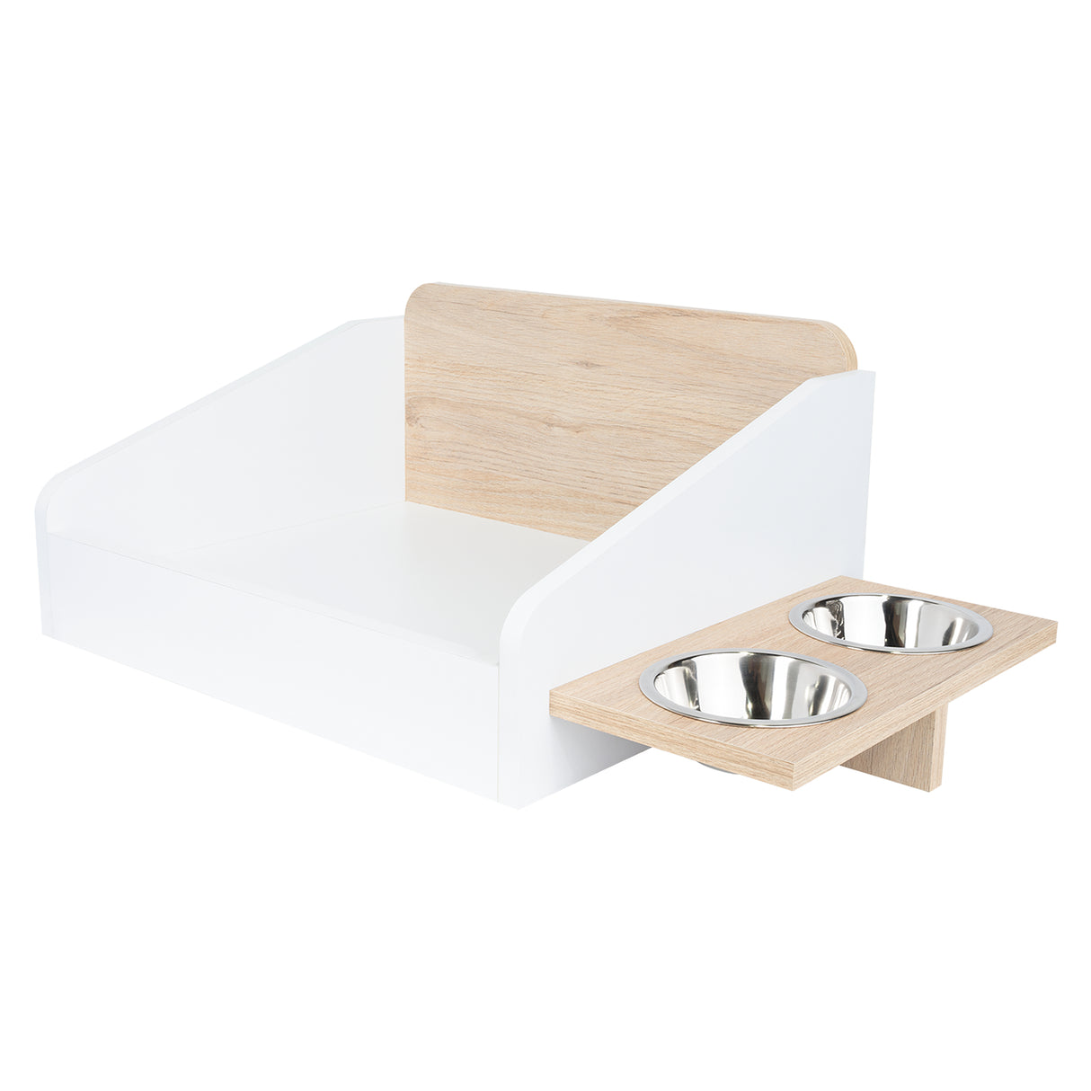 Combo Cama y Comedero para Mascota Sammy Cafe 90x25cm Para Gatos Medianos - Muebles para Mascotas | Bylmo