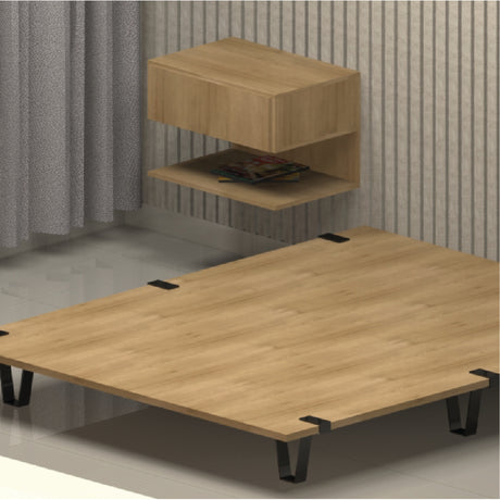 Base Cama Rebecca Madera Clara Natural 130x197cm Para Colchón Semidoble 120 X 190 Cm - Camas | Bylmo