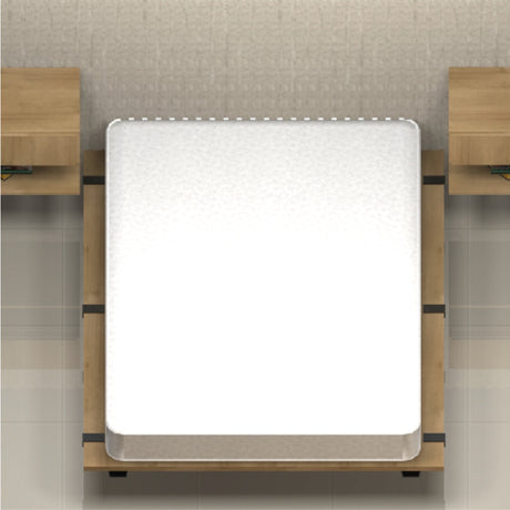Base Cama Rebecca Madera Clara Natural 160x197cm Para Colchón Queen 160 X 190 Cm - Camas | Bylmo