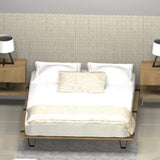 Base Cama Rebecca Madera Clara Natural 160x197cm Para Colchón Queen 160 X 190 Cm - Camas | Bylmo