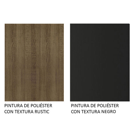 Cocina Integral Emilly Top Marron y Negro 229x186cm con Mesón de Madera - Cocinas | Bylmo