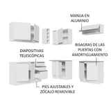 Cocina Integral Glamy Blanco 349x225cm sin Mesón - Cocinas | Bylmo