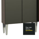 Cocina Integral Emilly Pop Marron y Negro 229x186cm con Mesón de Madera - Cocinas | Bylmo