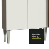 Cocina Integral Emilly Pop Marron y Blanco 229x186cm con Mesón de Madera - Cocinas | Bylmo