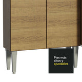 Cocina Integral Emilly Marron 325x186cm con Mesón de Madera - Cocinas | Bylmo