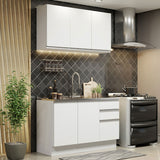 Cocina Integral Glamy Blanco 120x225cm sin Mesón - Cocinas | Bylmo