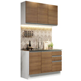 Cocina Integral Glamy Marron 120x225cm sin Mesón - Cocinas | Bylmo