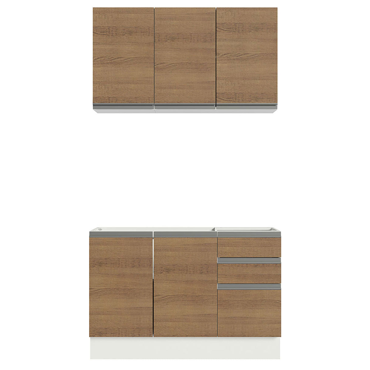 Cocina Integral Glamy Marron 120x225cm sin Mesón - Cocinas | Bylmo