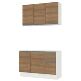 Cocina Integral Glamy Marron 120x225cm sin Mesón - Cocinas | Bylmo