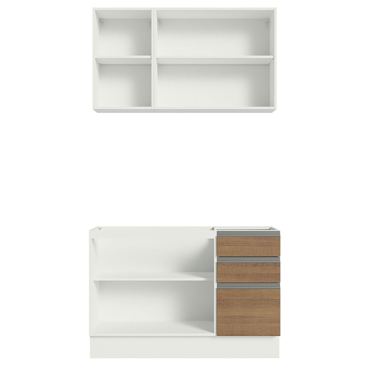 Cocina Integral Glamy Marron 120x225cm sin Mesón - Cocinas | Bylmo