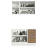 Cocina Integral Glamy Marron 120x225cm sin Mesón - Cocinas | Bylmo