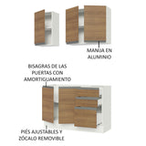 Cocina Integral Glamy Marron 120x225cm sin Mesón - Cocinas | Bylmo