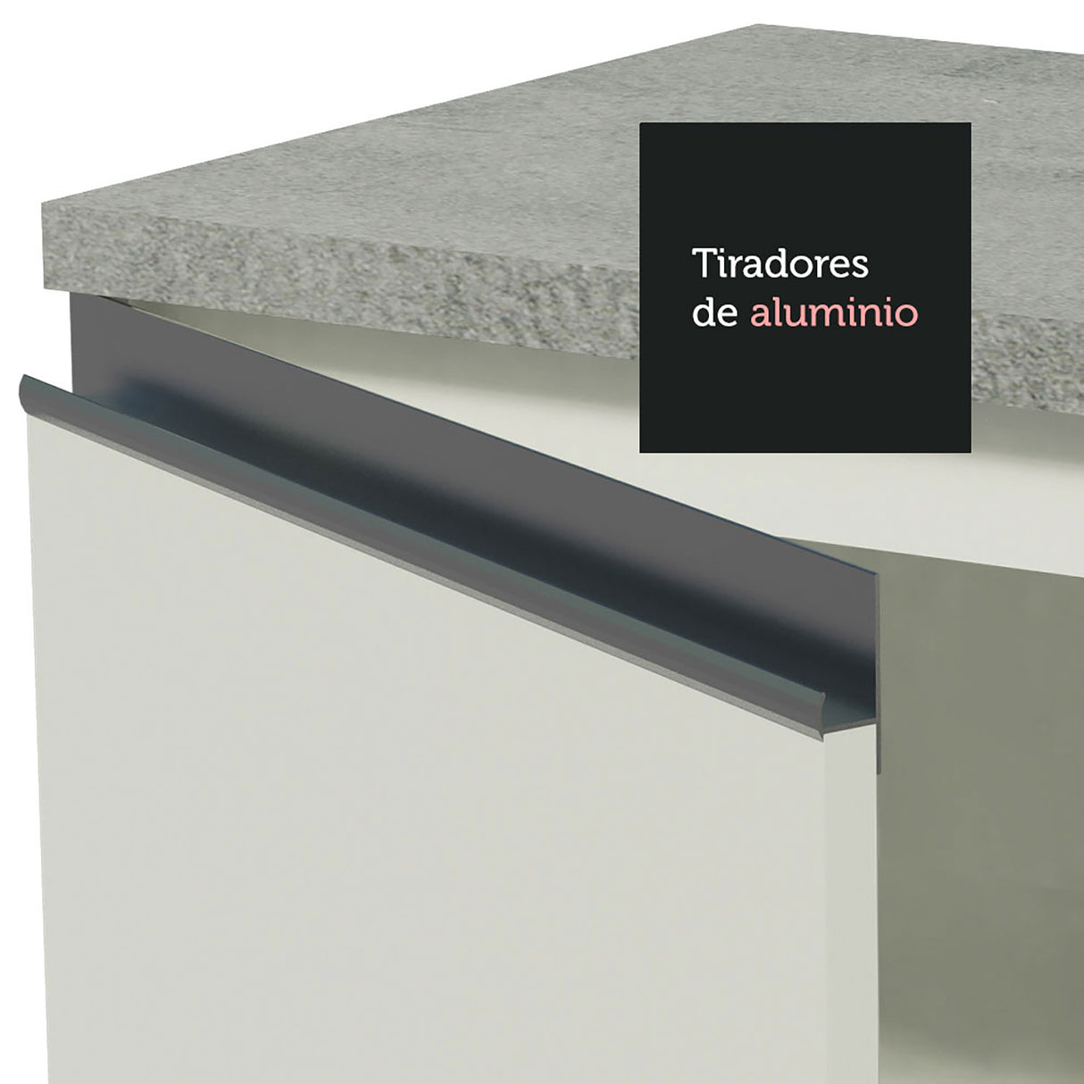 Cocina Integral Glamy Blanco 240x225cm con Mesón de Madera - Cocinas | Bylmo