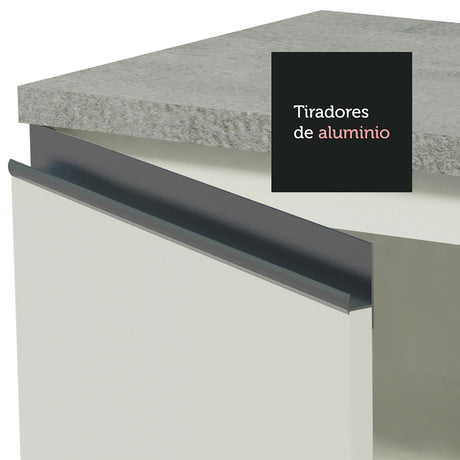 Cocina Integral Glamy Blanco 240x225cm con Mesón de Madera - Cocinas | Bylmo