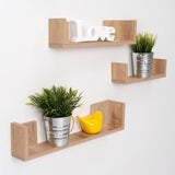 Set de 3 Repisas Eva Cafe Claro Irregular Flotantes de Diferentes Medidas - Repisas y Percheros | Bylmo