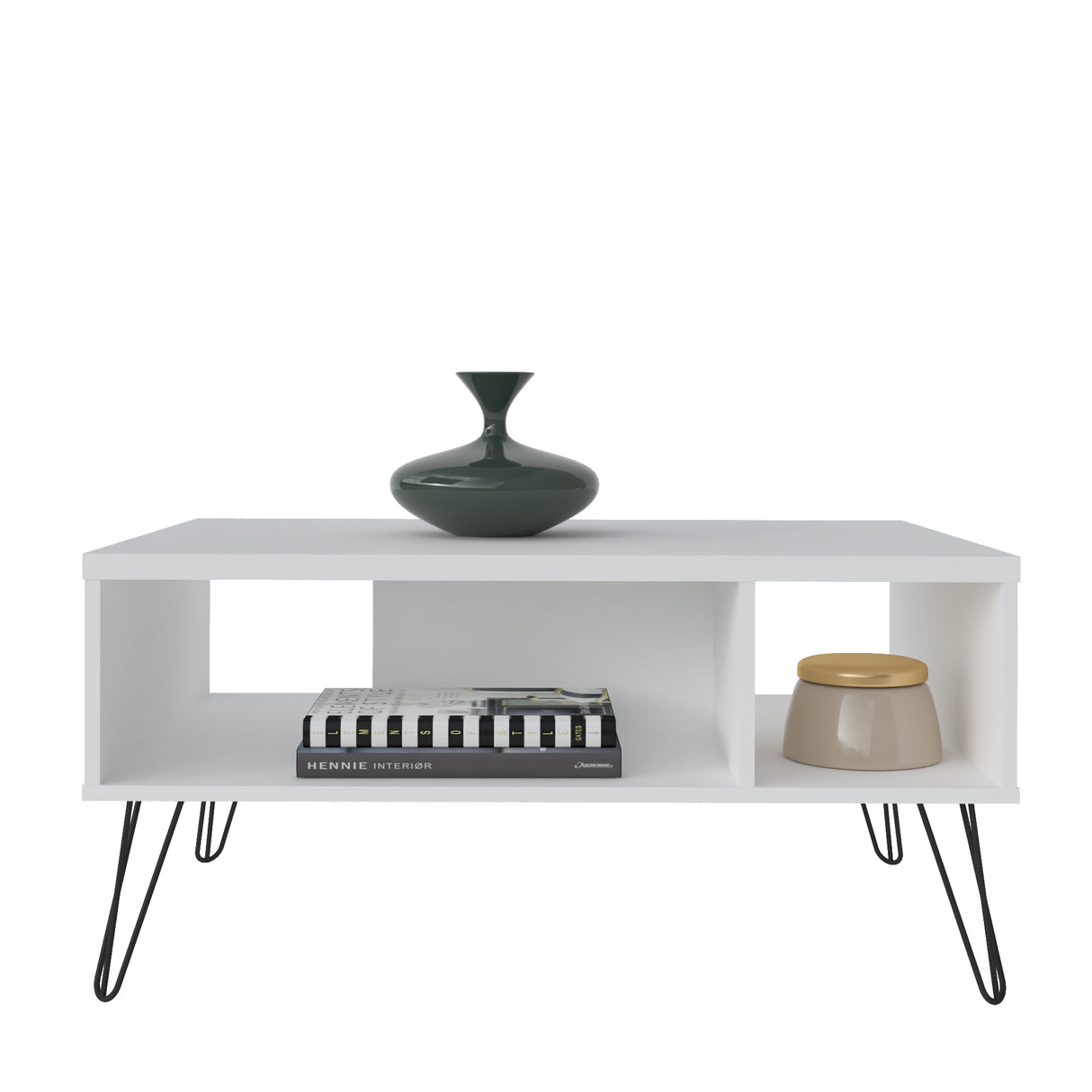 Mesa de Centro Liberty Blanco 59x91cm Rectangular con Compartimiento - Mesas de Centro | Bylmo