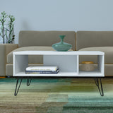 Mesa de Centro Liberty Blanco 59x91cm Rectangular con Compartimiento - Mesas de Centro | Bylmo