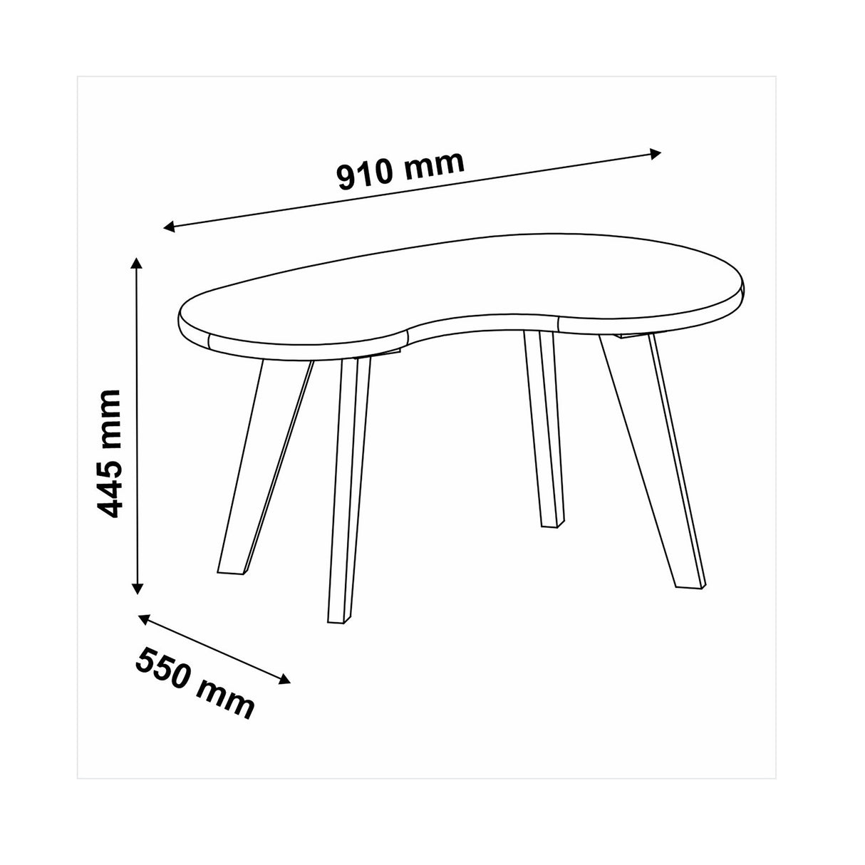 Mesa de Centro Centem Blanco 91x44cm con Forma Irregular - Mesas de Centro | Bylmo