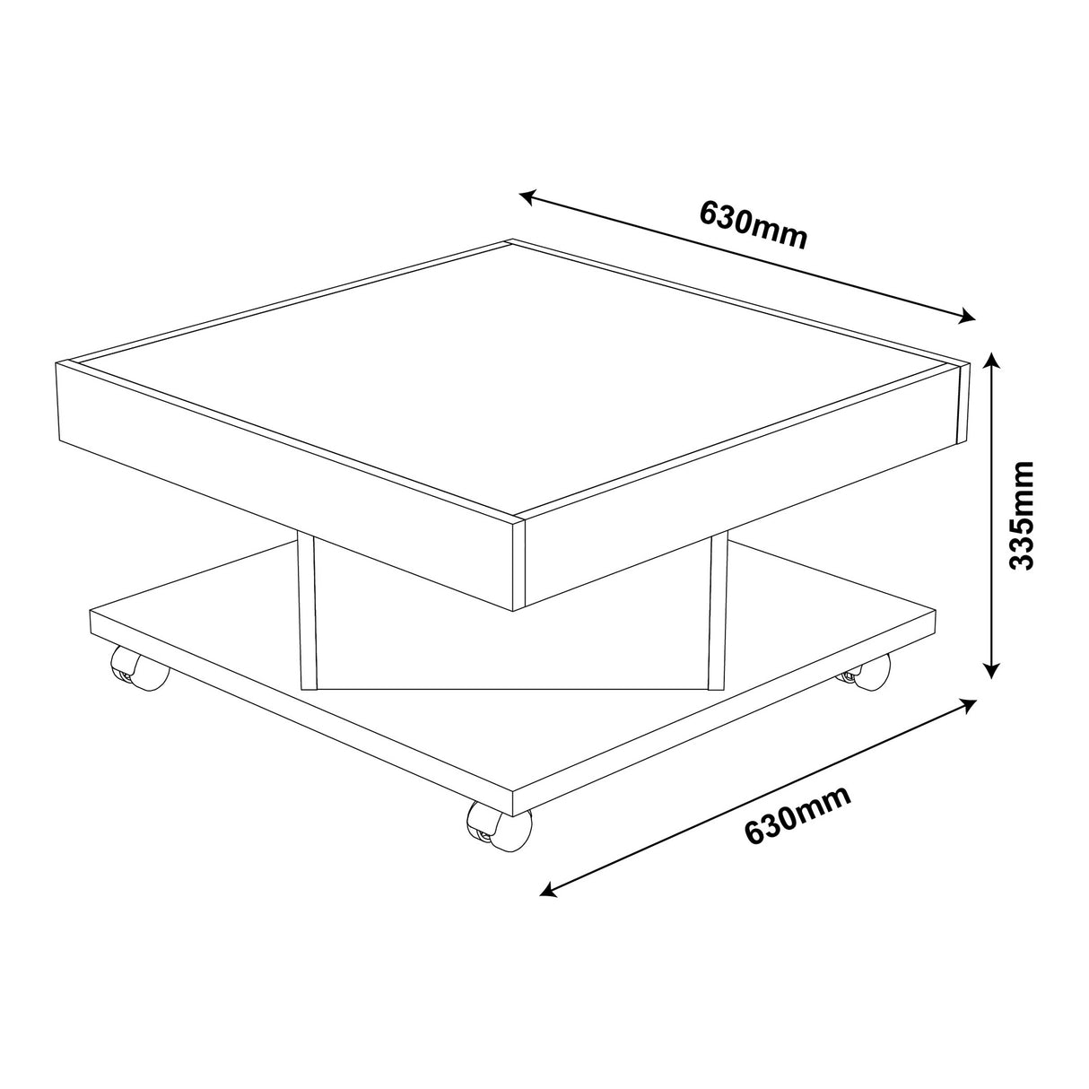 Mesa de Centro Saara Cerezo 63x63cm Cuadrado - Mesas de Centro | Bylmo
