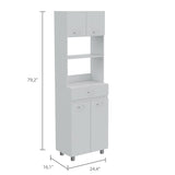 Módulo Microondas Caribe Blanco 62.1x200cm con Patas - Alacenas y Muebles Microondas | Bylmo
