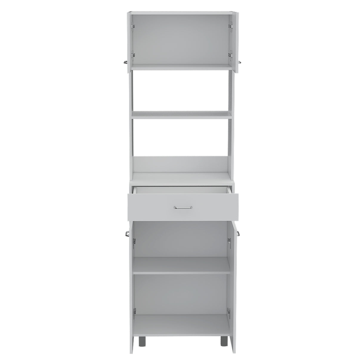 Módulo Microondas Caribe Blanco 62.1x200cm con Patas - Alacenas y Muebles Microondas | Bylmo