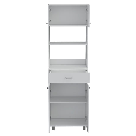 Módulo Microondas Caribe Blanco 62.1x200cm con Patas - Alacenas y Muebles Microondas | Bylmo