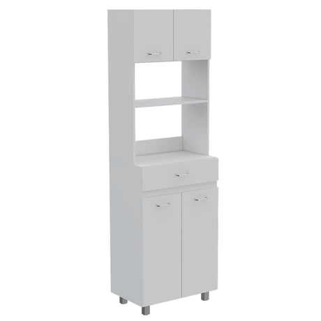 Módulo Microondas Caribe Blanco 62.1x200cm con Patas - Alacenas y Muebles Microondas | Bylmo