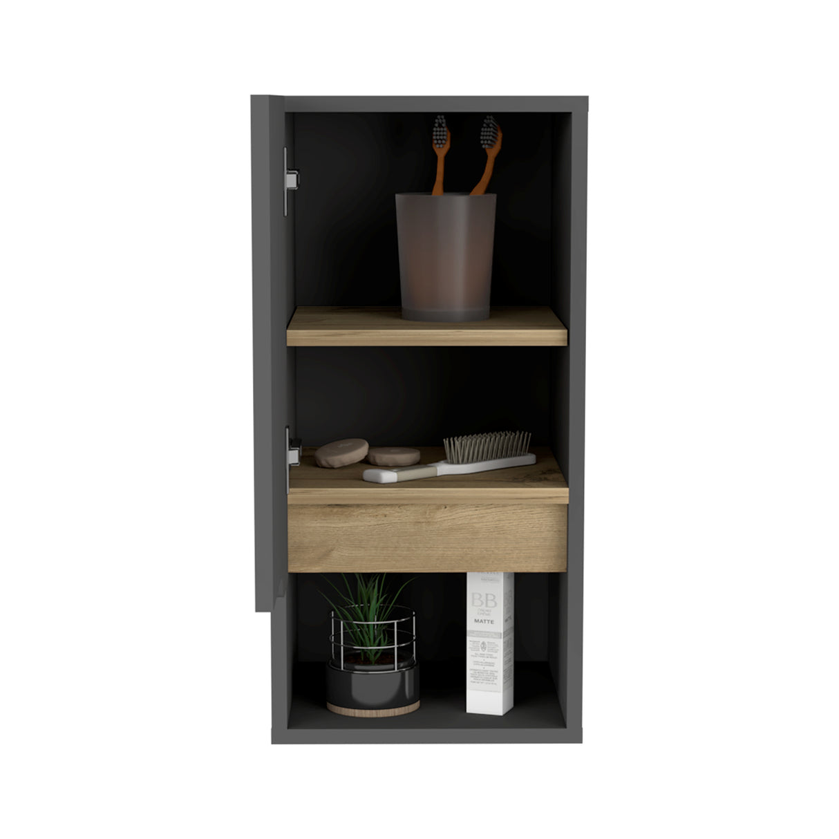 Armario de Baño Laurent Plomo y Duna 30x62cm Flotante - Muebles para Baño | Bylmo