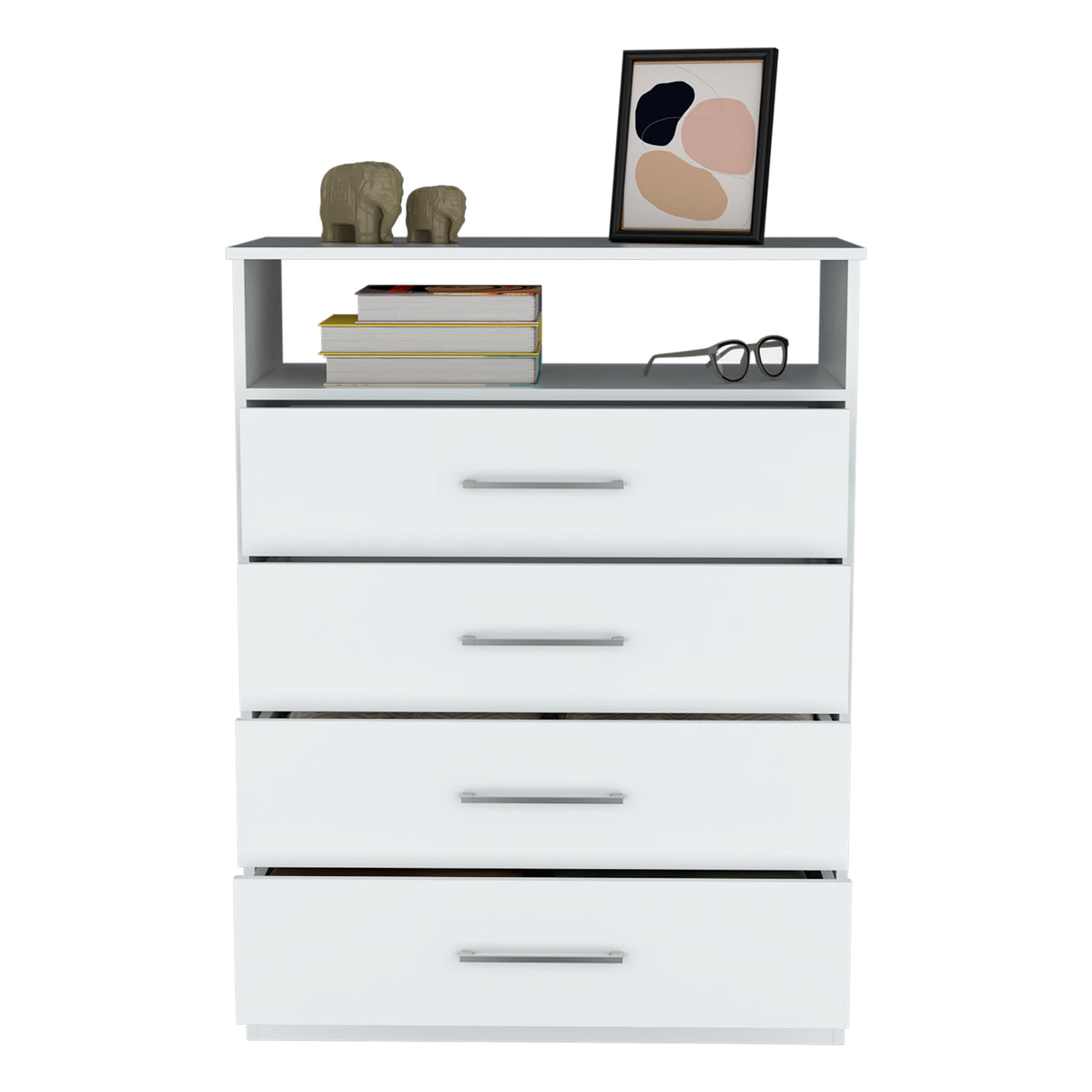Cómoda Continental Blanco 84x109.6cm con Cuatro Cajones - Cajoneras y Comodas | Bylmo