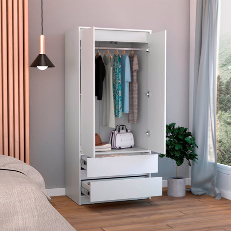 Closet Austin Blanco 80x180cm Con Cuatro Compartimientos - Closets | Bylmo