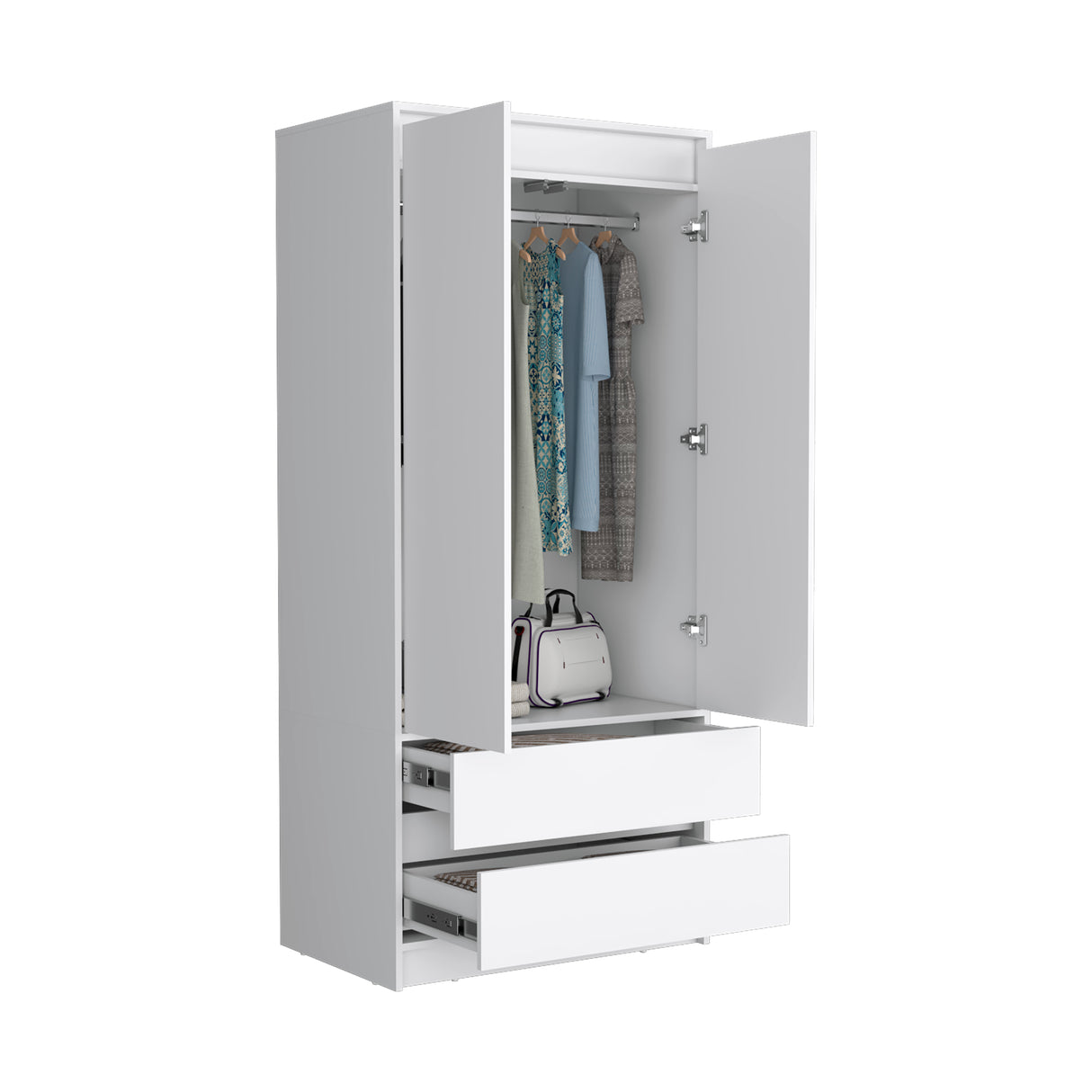 Closet Austin Blanco 80x180cm Con Cuatro Compartimientos - Closets | Bylmo