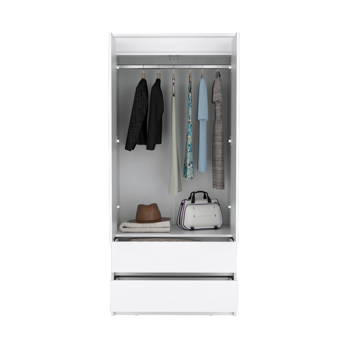 Closet Austin Blanco 80x180cm Con Cuatro Compartimientos - Closets | Bylmo