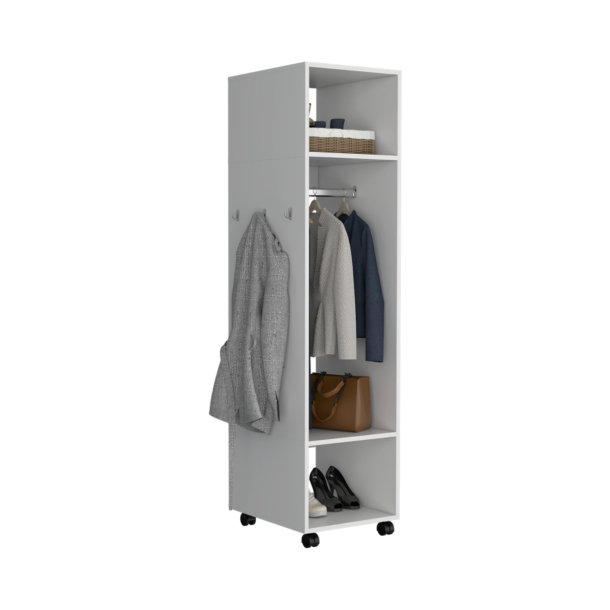 Closet Custer Blanco 40x160cm Con Tres Compartimientos - Closets | Bylmo
