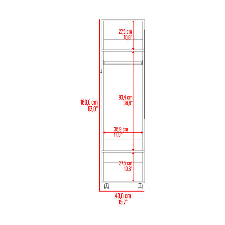 Closet Custer Blanco 40x160cm Con Tres Compartimientos - Closets | Bylmo