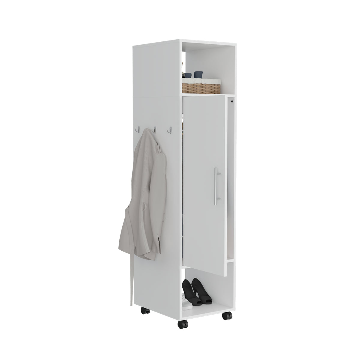 Closet Custer Blanco 40x160cm Con Tres Compartimientos y Puertas - Closets | Bylmo