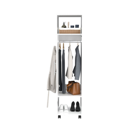 Closet Custer Blanco 40x160cm Con Tres Compartimientos y Puertas - Closets | Bylmo